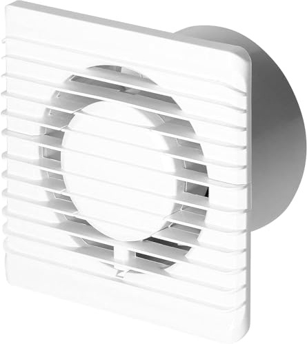 Miratic Aspiratore Bagno 125 mm Estrattore Aria Ventilatore Bagno Aspiratore Aria Estrattore Aria Silenzioso Aspiratore da Bagno Montaggio su Parete Colore Bianco (standard)