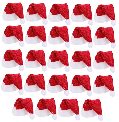 Abaodam Kleiner Weihnachtsmützen Lollipop Weihnachtsmütze Aus Vliesstoff Rot Weiß Wiederverwendbar Selbstgemacht Weihnachtsdeko Für Süßigkeiten Kinder Geschenk