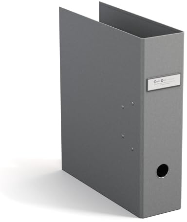BIGSO ARCHIE Ordner mit 2 Ringen und Hebelmechanik – Ringordner aus Faserplatte und Papier – Ringbuch A4 zum Abheften von losem Papier – grau