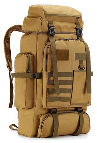 DXIA Zaino da Trekking, 80L Zaino da Viaggio, Impermeabile Sport All'Aperto Travel Zaino, Grande Zaino da Viaggio Leggero, Adatta per il Campeggio, l'Escursionismo e il Viaggio, Kaki
