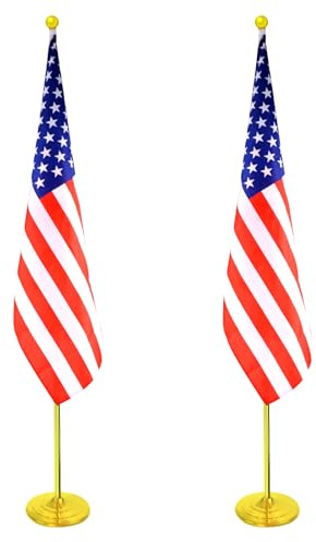 Flaggenmast für den Innenbereich, beschwerter und verdickter Sockel, 1,8-2,4 m, höhenverstellbar, Aluminium, kommerzieller Innen-Fahnenmast für Büro, Schule, Stadthaus, robuster Teleskop-Fahnenmast