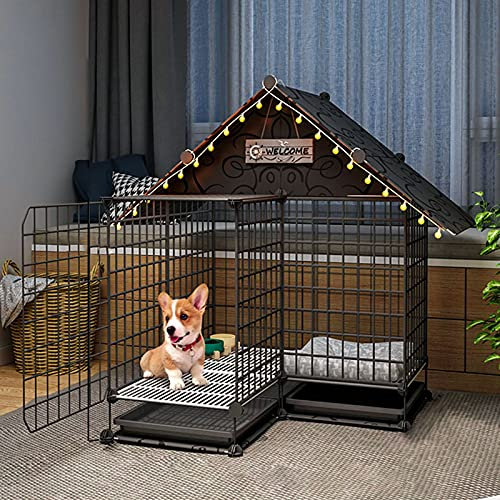 WYRMB Hundekäfig – Welpen-Hundezaunkäfig – ABS-Tablett, Faltbare Welpenbox, Katzentransportbox, Hundebox, DIY-Kleintierkäfig für Meerschweinchen, mit Zubehör (C5)