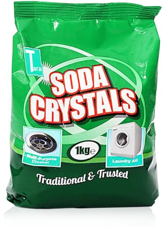 Tara 1 KG Soda Crystals Powerful Multipurpose Cleaner Quickly Removes Stubborn Stains, Grease Prevent Limescale, Clogs & Unblock Drains Soda Crystals for Sinks Tiles Oven Interiors & Laundry Aid