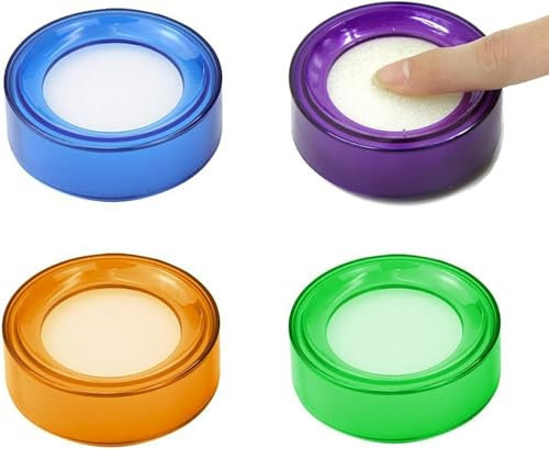 Generico 4 Stück Finger Schwamm Nasse Tasse Finger Luftbefeuchter Zählung Banknoten Zufällige Farbe Bürobedarf Finger Nasse Schwamm