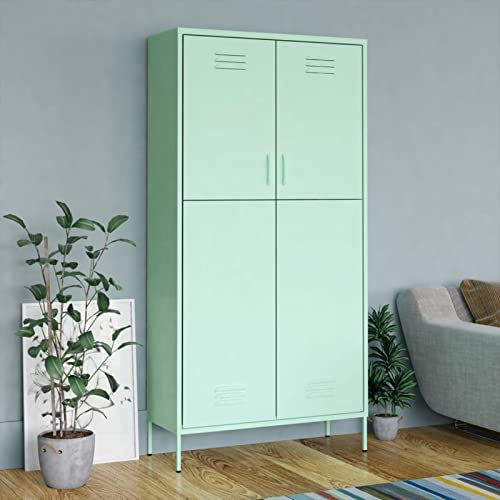 Mint Kleiderschrank, 90 x 50 x 180 cm, Stahl, Aufbewahrungsschrank mit platzsparenden Regalen, für Küche, Wohnzimmer, Schlafzimmer, Büro, organisieren und optimieren Sie den Stauraum