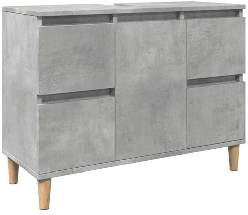 Meuble d évier gris béton 80x33x60 cm bois d ingénierie