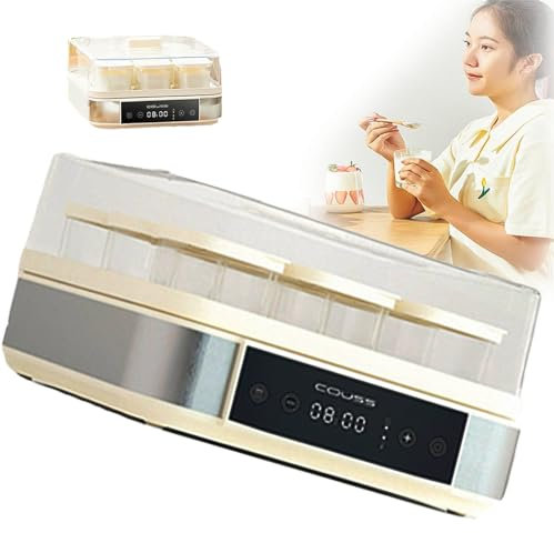 GEHPYYDS Yogurtera, Yogurtera con Control de Temperatura y Temporizador, Yogurtera Digital Automática con Pantalla LCD, 9 Frascos de Vidrio, Yogur Orgánico Casero, Queso/Natto Maker.