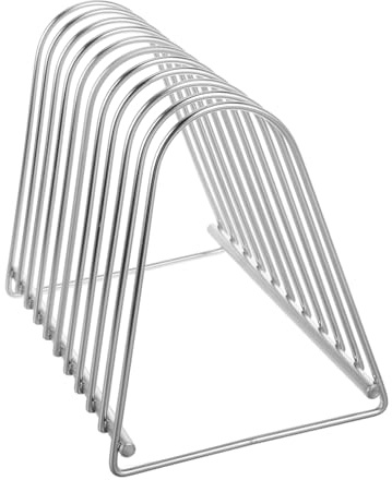TOYANDONA Vinyl Schallplatten Organizer CD Aufbewahrung Ständer aus Edelstahl mit 10 Fächern für Ordentliche und Platzsparende Lagerung von Schallplatten und Cds