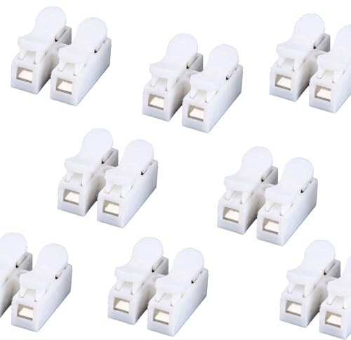 80 Pcs Electrical Connectors for Wiring, Electric Wire Connectors, Wire Connector Block, Electric Cable Connector Push Fit Blocks for Electrical Wiring (White)