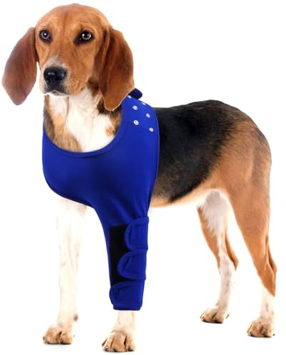 IECOii Dog Surgery Recovery Sleeve,Dog Knee Brace Leg Brace Sprain ACL CCL Arthritis Joint Care,Dog Recovery Suit,Dog Leg Wound Joint Protector to Prevent Licking Bite,Dog Elbow Protector,Blue,M