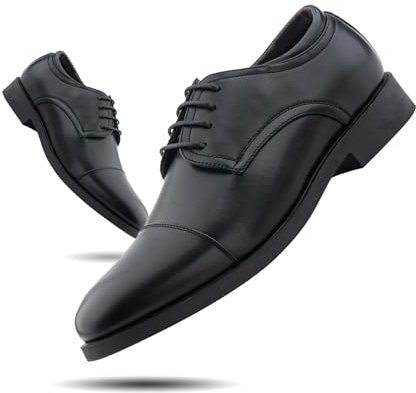 Hitmars Oxford Shoes Men Office Wedding Formal Shoes Lace Up Dress Brogue Derby Business Black-1 Size 9