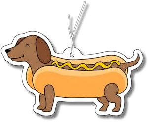 2 x albero profumato con motivo Hot Dackel, distributore di profumo auto, deodorante per auto, deodorante, ciondolo profumato auto, set di albero profumato per auto, hot cane