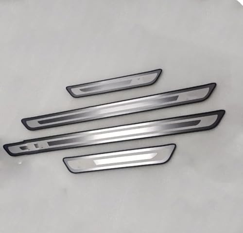 Lot de 4 Protections de Seuil de Portière de Voiture pour Ford Transit/Tourneo Custom 2023-2024 2025, Plaques de Protection en Acier Inoxydable Bande Décorative Anti-Usure