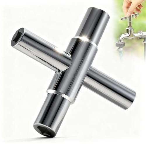 EHIOG Vierkantschlüssel,4 Wege Utilities Schlüssel 6.5mm/7mm/8mm/9mm Entlüftungsschlüssel Utilities Schlüssel Schaltschrankschlüssel für Elektrokasten Gas Wasser Stromzähler Box Schrank