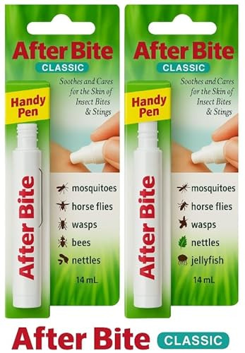 AfterBite Classic Insect Bite Relief Pen – 2 Pack (14ml) | Fast Itch & Sting Relief for Mosquito, Midge, Wasp & Bug Bites | Travel-Friendly First Aid Treatment for Adults & Kids