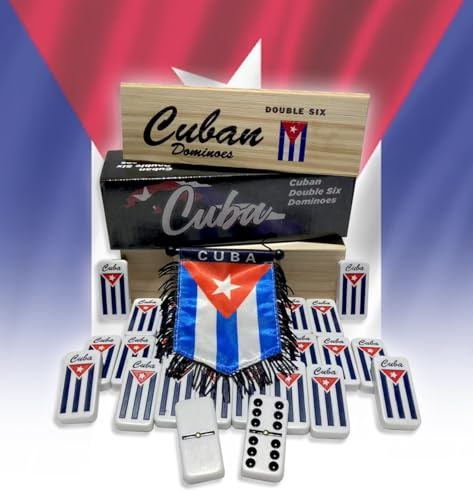 Set domino cubano – doppio sei domino in stile cubano – 28 piastrelle classiche con custodia – Set domino tradizionale cubano per famiglia, viaggi e giochi in giardino