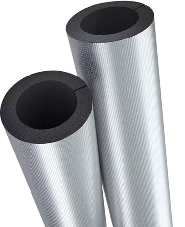 Silver Pipe Insulation Antifreeze Aluminium Foil 22/34/43/48/76/89mm Reduces Heat Loss & Prevents Frozen Pipes, 3.1ft Long, Outdoor Self-Adhesive Aluminum Foil Insulation Sheath(ID120X30X95cm)