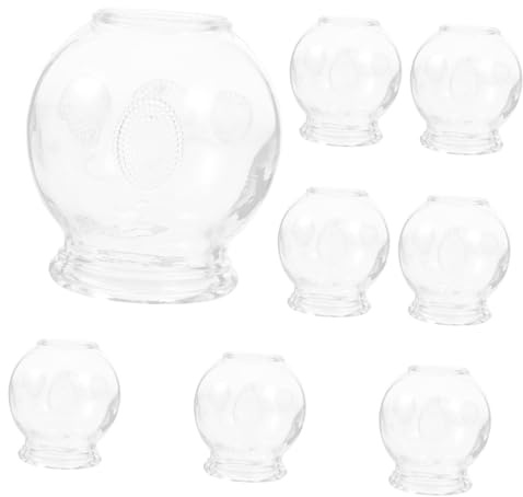HAMPPLIES 8 Ventouses En Verre Pour Massage Corporel, Pots à Tasses à Vide Pour Dissiper Le Vent Et L'humidité, Usage Domestique Sécurisé