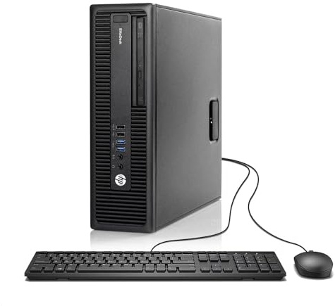 HP EliteDesk 800 G2 SFF Ordinateur de bureau Intel Core i5-6600, 8 Go de RAM, SSD 256 Go, clavier US QWERTY, WiFi, Bluetooth, Windows 11 Pro (reconditionné)