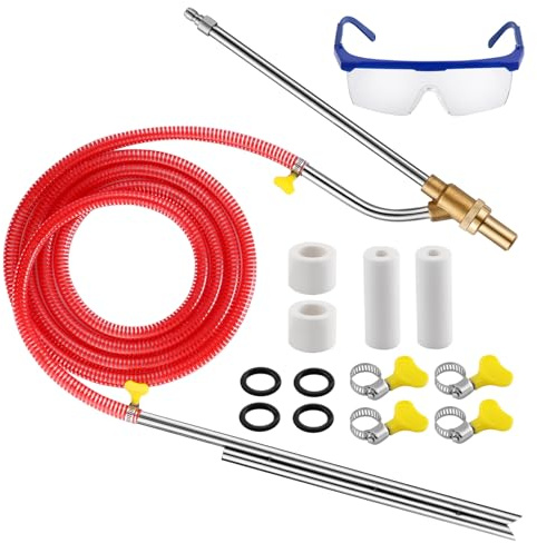 Kit di sabbiatura per idropulitrice Kit di pistola per sabbiatrice a connessione rapida da 1/4 pollici Set di sabbiatura a umido con ugelli di ricambio e occhiali protettivi
