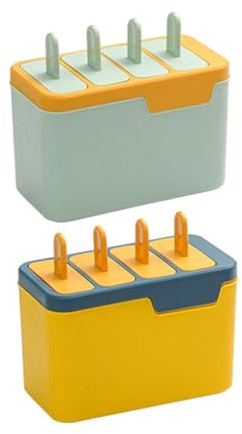 MAGICLULU Moules pour Fabrication de Glaces 2 Pièces Silicone 4 Cavités Bleu Vert pour Sorbets DIY Activité Garçon et Filles
