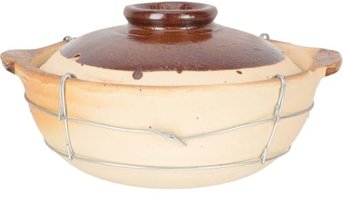 PRETYZOOM Cazuela de Barro Casera con Mango, Olla Pequeña de 0,5l para Cocinar Arroz y Estofados, Material Cerámico Resistente, Utensilio de Cocina Adecuado para Estufa y Varios estilos
