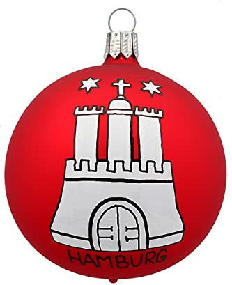 Hamburger Weihnachtskontor - Christbaumschmuck - Kugel Hamburger Wappen 8,0 cm