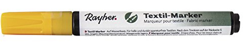 Rayher 35000160 textiltuschpenna täckande, rund spets 2–4 mm, med ventil, citroner