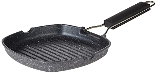 Tognana WI758BAAMNF Grill Quadra con Manico Pieghevole Mythos, Alluminio, Grigio