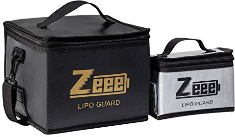 Zeee Lipo Bag Fireproof Battery Safe Bag Explosionproof Bag Lipo Battery Storage Guard Safe Pouch for Charge and Storage (2 Pack)