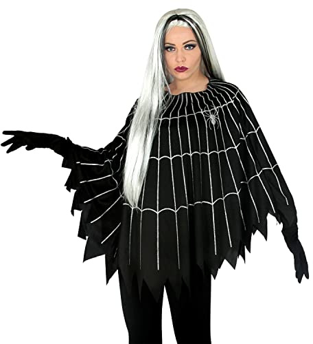 W WIDMANN MILANO Party Fashion - Poncho für Erwachsene, Umhang, Kostüm für Karneval, Mottoparty Halloween