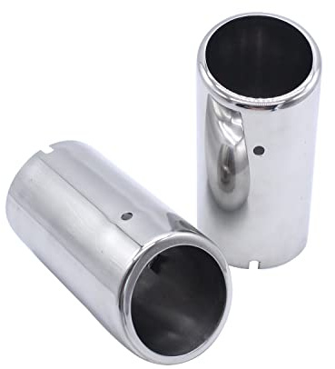 1 Pair Stainless Steel Exhaust Tailpipe Ends 68mm Silver Trim Tip Fits for VW Scirocco Golf VI VII Estate 2008-2014