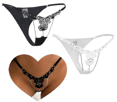 comeondear G-String Sexy Vita Bassa Lingerie Donna Mutandine Perizoma Biancheria Intima Regolabili Taglie Forti Tanga Elastico Slip Brasiliana Thong Pack de 2 Multicolor,S-M