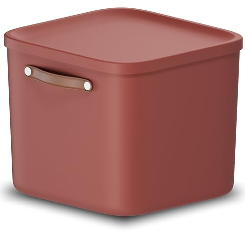 Rotho Maloja Aufbewahrungsbox 40 l, Kunststoff, rot, 40 (39.5 x 38.0 x 34.0 cm)