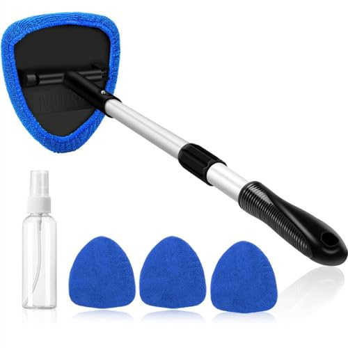Amishom Nettoyeur de vitres de voiture 2.0 Balai d'essuie-glace de voiture Nettoyeur de vitres de voiture avec manche télescopique