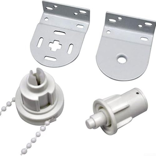 Zilimontt Roller Blind Brackets And Chain For 28Mm / 32Mm Tube,Metal Roller Blind Mounting Brackets With 300Cm Bead Chain,Roller Blind Fittings Kit(32mm)