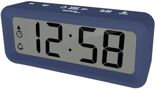 Technoline WT175 Mini-Wecker/Traveler-Wecker mit Temperatur und Luftfeuchte, Datum, Timer, Countdown Wochentagalarm, Wochenendalarm oder 7 Tage Alarm, magnetisches Gehäuse