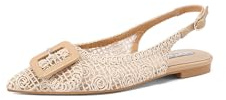 QUEEN HELENA Ballerine Eleganti Scarpe Basse con Cinturino Donna ZM9997 (Beige, Sistema Taglie Calzature EU, Adulto, Donna, Numero, Media, 35)