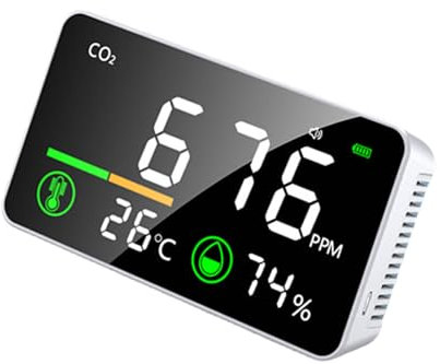 Detectores de CO2 montados en la pared mejorados, diseño simple, monitorea la temperatura y los niveles de dióxido de carbono para la oficina en casa