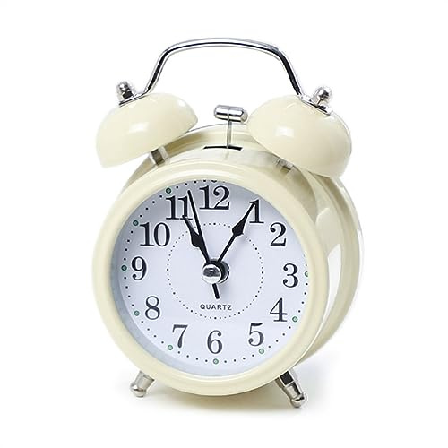 Reloj despertador retro fuerte, doble campana, funciona con pilas, adorno de escritorio para mesita de noche, decoración clásica para el hogar y el aula, funcionalidad digital