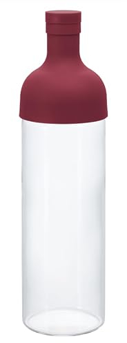 Hario Botella de té Cold Brew con filtro insertado, 750 ml, FIB-75-CR-BB, rojo arándano