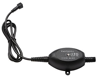 QACA LED Photocell DC 12V PC Waterproof IP68 Max.Load Power 60W Light Sensor Switch On at Dusk and Off at Dawn for LED Deck Lights