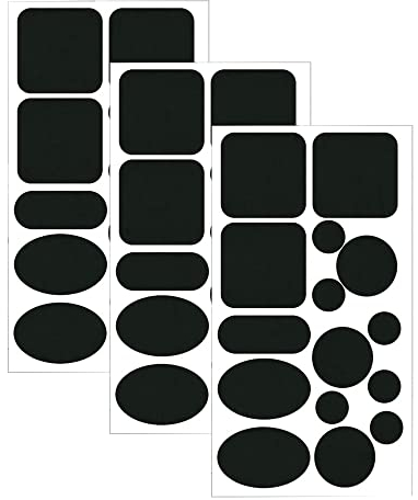 Skystuff Daunenjacken-Flicken aus Nylon, 45 Stück, Reparatur-Klebeband, Selbstklebende Reparaturflicken für Jacken, Zelte, Oberbekleidung, rund und oval, schwarz