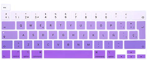 MMDW Spanische Tastaturabdeckung für MacBook Pro 13 Zoll A2338 A2289 A2251/Pro 16 Zoll A2141 mit Retina Touch ID 2020 2019, Protect Active Silicone Silicone kin, EU-Layout