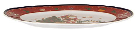 KASANOVA Piatto da portata ovale natalizio in porcellana, 32x23 cm