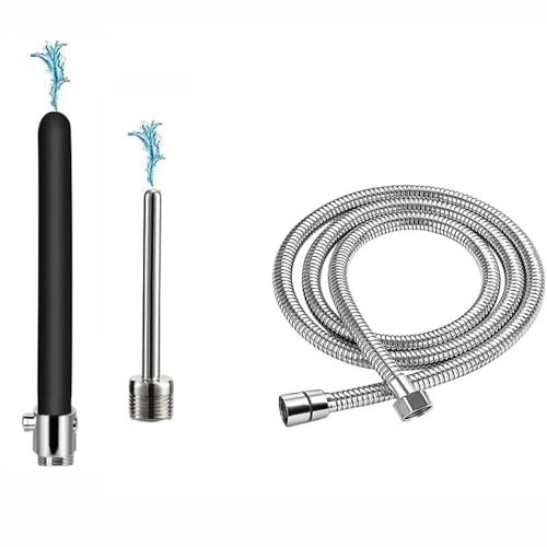 Shower Enema System, Douche Colonic Cleanse Kit, Bathroom Handheld 59.05inch Stainless Steel Shower Hose Enema Douche Bidet Cleaning System Kit for Most Shower Systems
