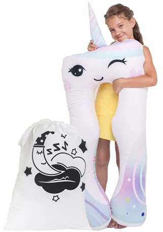 MAKOSAS KomfortKissen Gesundheit Kinder Kissen für Bett Schlafen | Anti-Stress | ADHS Kissen Kinder(Einhorn)