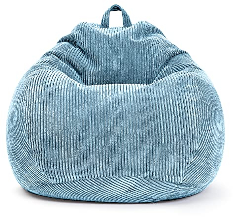 Green Bean© Square XL Indoor Housse en Velours Côtelé 90 x 110 cm - sans Remplissage - Housse de Pouf - Velours Côtelé - Doux, Moelleux, Robuste - Lavable, avec Sac Interne - Bleu Clair Bleu Bébé