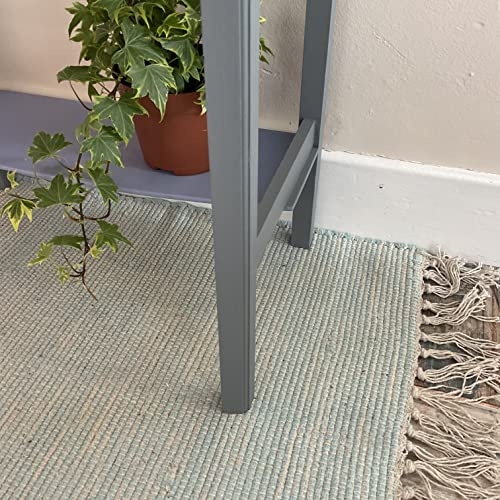 Second Nature Online Duck Egg Blue Hush mjuk bomullsmatta handvävd och GoodWeave certifierad stor 120 cm x 180 cm