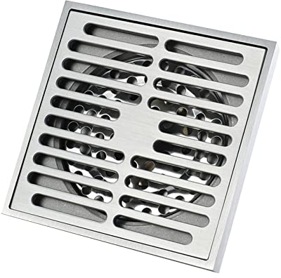 Bodenablauf Dusche, Quadratische Duschablauf Anti Geruch Badezimmer Duschablaufrinne Mit Siebdesign Geruchsverschluß,FüR KüChe, Bad, Garage, Keller(100 X 100 MM)